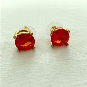 Red Gemstone Stud Earrings